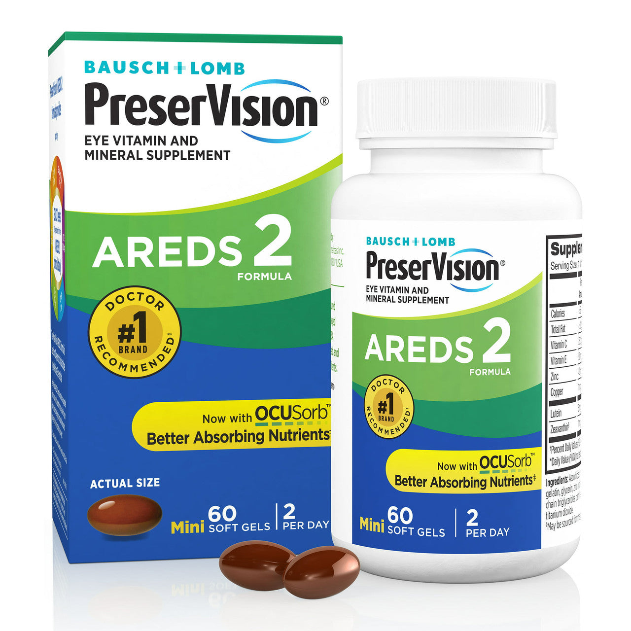 PreserVision Areds 2 Eye Vitamin and Mineral Supplement Softgels, 60 Ea